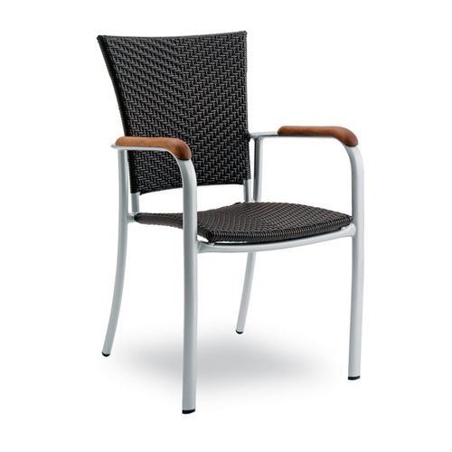 Chaise de salle à manger contemporaine - Athena - Contral - d'extérieur / en tissu déperlant / en rotin synthétique