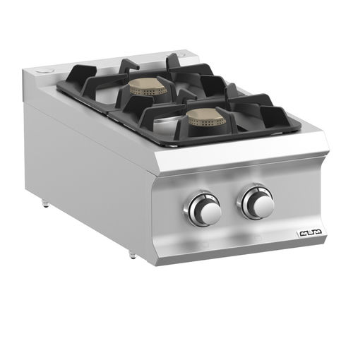 Cuisinière à gaz - FB74TXS - mbm - professionnelle / 2 foyers / 1 four