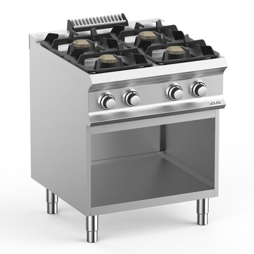 Cuisinière à gaz - FB77AXL - mbm - professionnelle / 4 foyers / 1 four