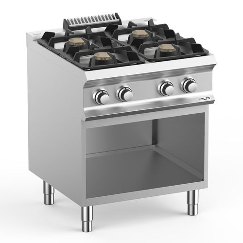 Cuisinière à gaz - FB77AXS - mbm - professionnelle / 4 foyers / 1 four