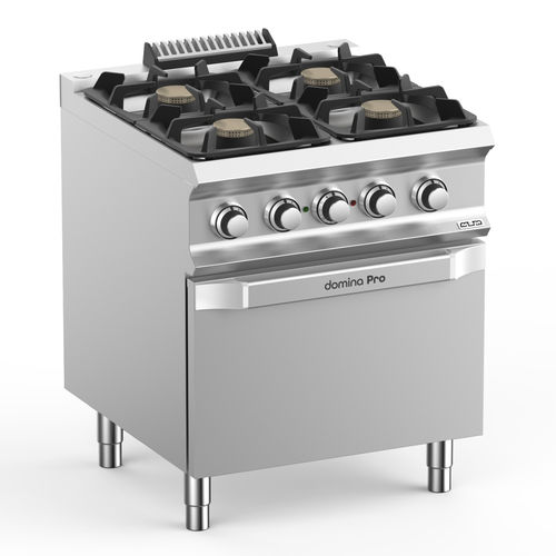 Cuisinière à gaz - FB77FEVXS - mbm - professionnelle / 4 foyers / 1 four