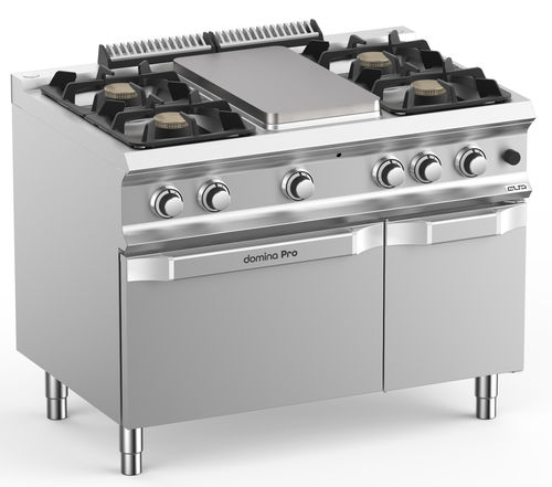 Cuisinière à gaz - FB711MFG4XL - mbm - professionnelle / 4 foyers / 2 fours