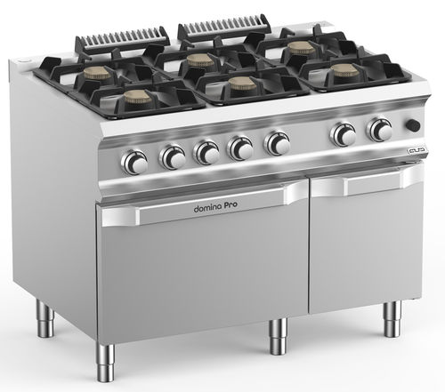 Cuisinière à gaz - FB711AFGXL - mbm - professionnelle / 6 foyers / 1 four