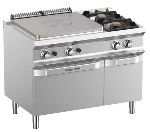 Cuisinière à gaz - TPG711FG2XL - mbm - professionnelle / 2 foyers / 1 four