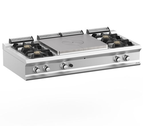 Cuisinière à gaz - TPG715T4XL - mbm - professionnelle / 4 foyers / 1 four