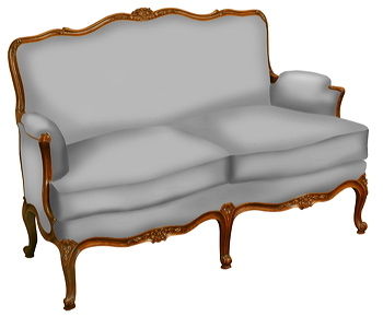 Canapé Louis XIV - DELAROUX  - gris / en bois / 2 places