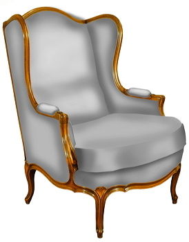 Fauteuil de style Louis XV - DELAROUX  - en polyuréthane / à oreilles / bergère