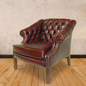 Fauteuil chesterfield - Wilton  - Kingsgate Furniture ltd - en cuir / en bois massif / avec coussin amovible