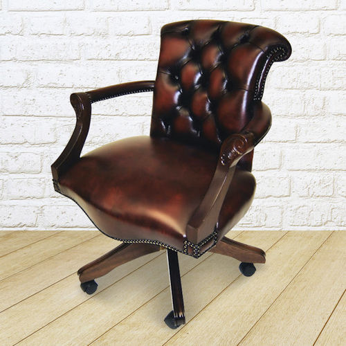 Fauteuil de bureau classique - Admiral  - Kingsgate Furniture ltd - en cuir / en bois massif / fait main