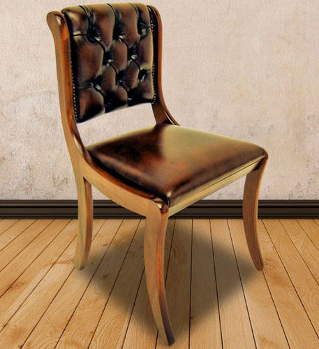 Chaise de salle à manger chesterfield - Berkeley  - Kingsgate Furniture ltd - d'intérieur / en cuir / avec piètement en bois massif