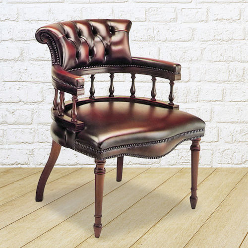 Chaise classique - Captain’s  - Kingsgate Furniture ltd - d'intérieur / en cuir / avec piètement en bois massif