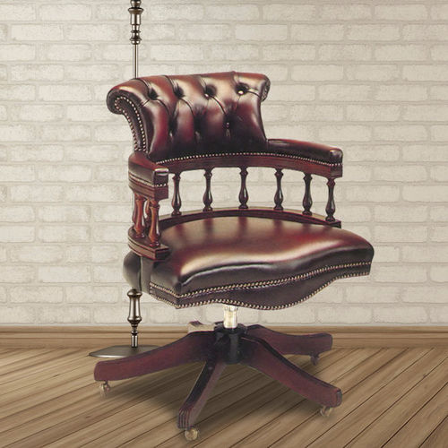 Fauteuil de bureau classique - Captain’s  - Kingsgate Furniture ltd - en cuir / en bois massif / fait main