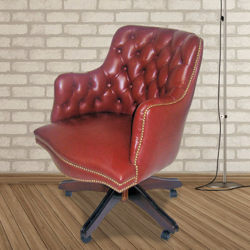 Fauteuil de bureau classique - William  - Kingsgate Furniture ltd - en cuir / en bois massif / fait main