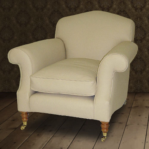 Fauteuil club classique - Midhurst  - Kingsgate Furniture ltd - en cuir / en bois massif / avec coussin amovible
