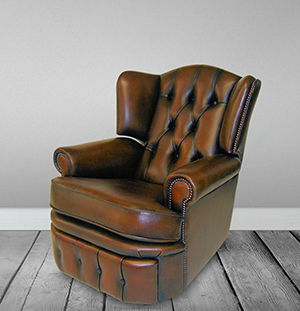 Fauteuil classique - REGAL - Kingsgate Furniture ltd - en cuir / avec repose-pieds / à oreilles