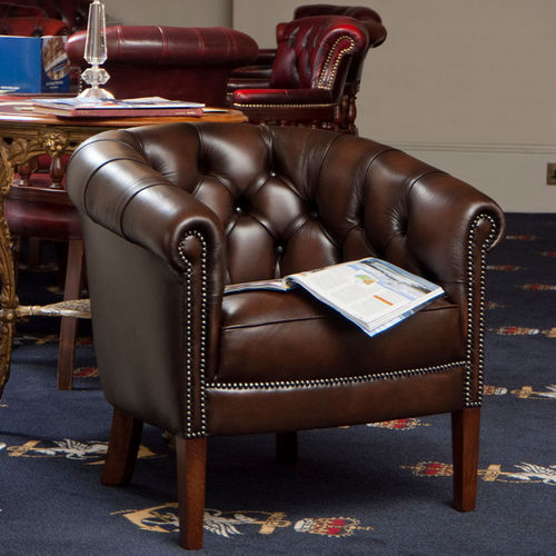 Fauteuil classique - Canterbury Victorian - Kingsgate Furniture ltd - en cuir / en bois massif / personnalisable