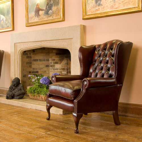 Fauteuil chesterfield - Cathedral - Kingsgate Furniture ltd - en cuir / en bois massif / avec coussin amovible