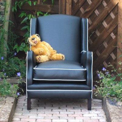 Fauteuil club classique - Elton  - Kingsgate Furniture ltd - en cuir / en bois massif / avec coussin amovible