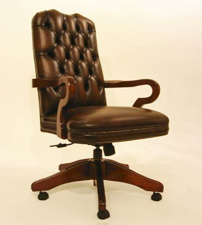 Fauteuil de bureau classique - Diana Carver - Kingsgate Furniture ltd - en cuir / en bois massif / à hauteur réglable