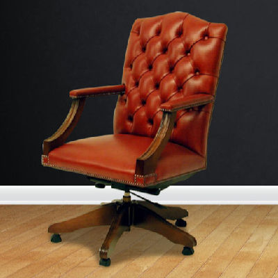 Fauteuil de bureau classique - Gainsborough  - Kingsgate Furniture ltd - en cuir / en bois massif / à hauteur réglable