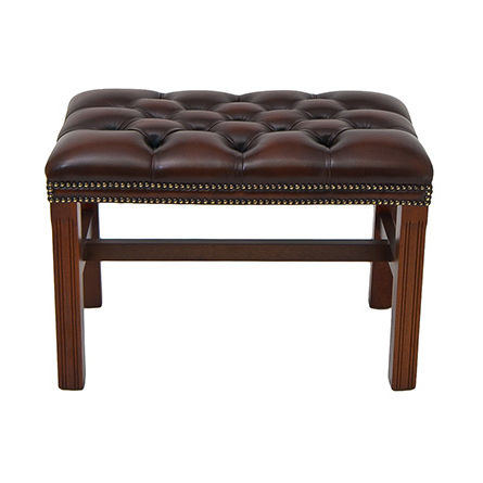 Tabouret classique - Seater  - Kingsgate Furniture ltd - en cuir / avec piètement en bois massif / tapissé