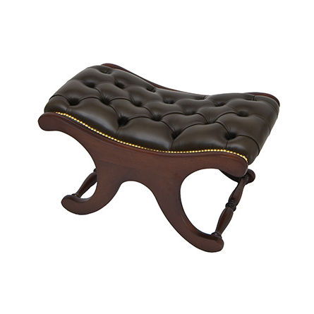 Tabouret classique - Slipper - Kingsgate Furniture ltd - en cuir / avec piètement en bois massif / tapissé