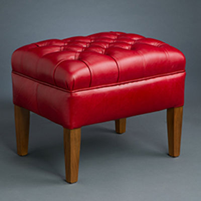 Tabouret classique - Vienna  - Kingsgate Furniture ltd - en cuir / avec piètement en bois massif / tapissé