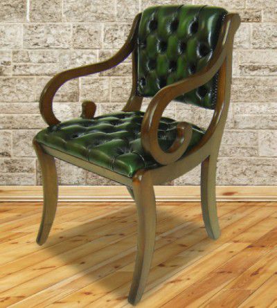 Chaise visiteur classique - Berkeley Carver - Kingsgate Furniture ltd - d'intérieur / en cuir / avec piètement en bois
