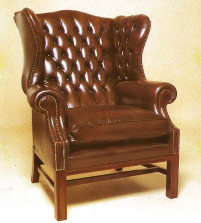 Fauteuil chesterfield - Kings - Kingsgate Furniture ltd - en cuir / en bois massif / avec coussin amovible