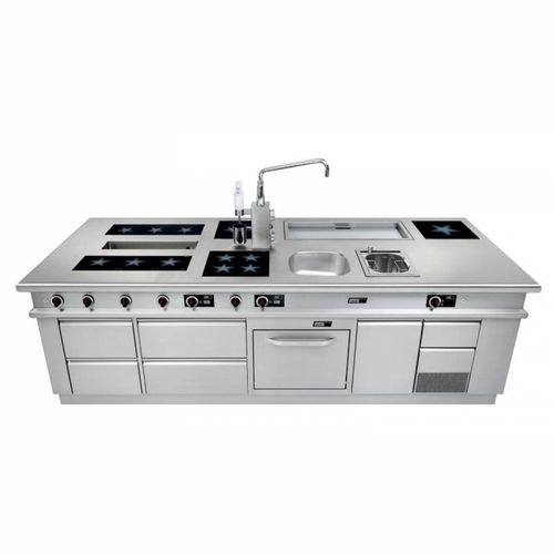 Cuisine contemporaine - PREMIUM - MENU SYSTEM AG - en acier / modulaire / sans poignée