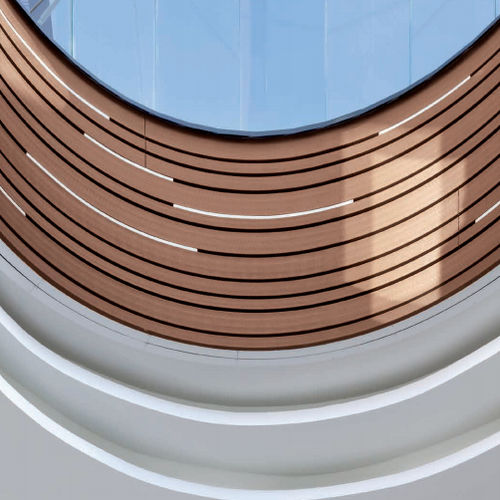 Brise-soleil en aluminium - SOLEO 6008 - GEOLAM - pour façade / vertical / aspect bois
