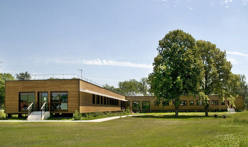 Bâtiment préfabriqué - EDF 1 130 m²  - Cougnaud - en bois / pour bureau / écologique