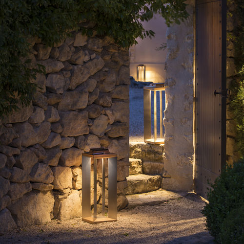 Lanterne en teck - TECKINOX - LES JARDINS - en acier inox