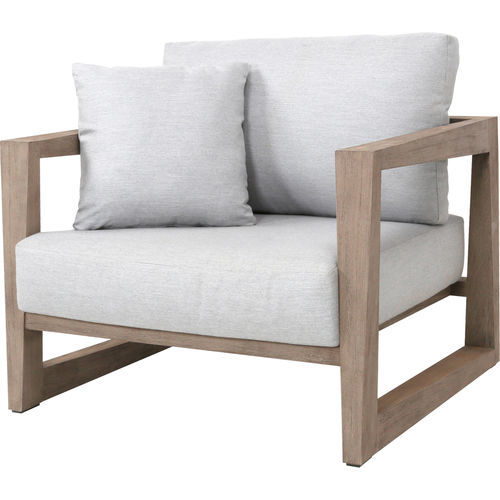 Fauteuil club contemporain - SKAAL - LES JARDINS - en tissu déperlant / en Sunbrella® / en teck