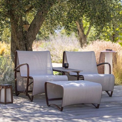 Chauffeuse contemporaine - JET STREAM - LES JARDINS - en Batyline® / en aluminium / modulable