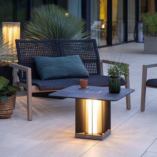 Table basse contemporaine - SAGAMORE - LES JARDINS - en aluminium / avec piètement en aluminium / carrée