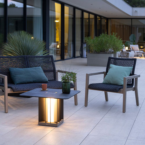 Table basse contemporaine - TECKALU - LES JARDINS - en verre dépoli / en HPL / en ardoise