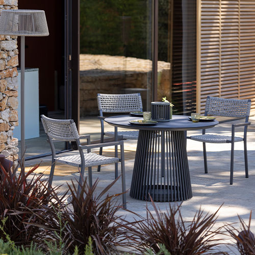 Table contemporaine - HALO - LES JARDINS - en HPL / avec piètement en aluminium / rectangulaire