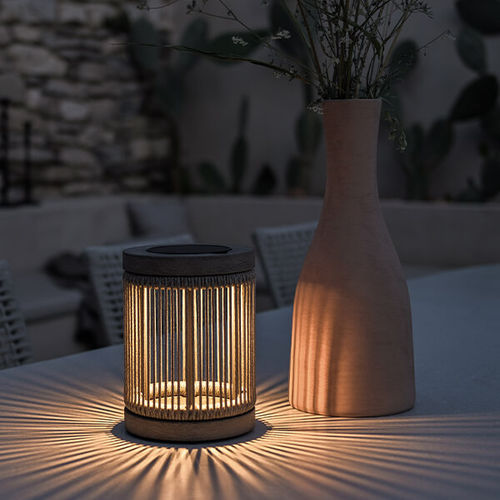 Lampe de table - TECK063 - LES JARDINS - en aluminium / en corde / en teck