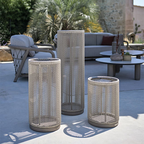 Lampe de sol - TECK065 - LES JARDINS - en aluminium / en corde / contemporaine