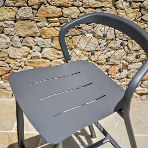 Tabouret de bar contemporain - TAB5510  - LES JARDINS - en aluminium / avec piètement en aluminium / 4 pieds