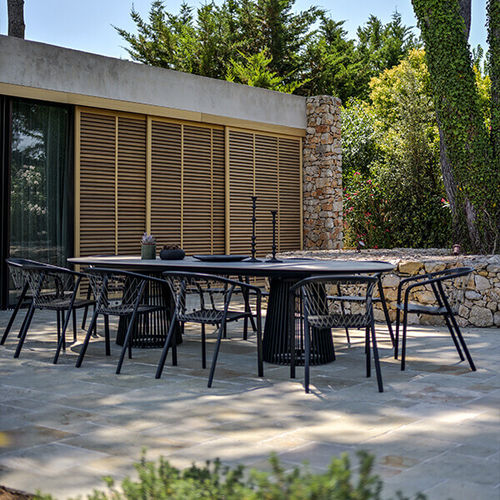 Table contemporaine - TA04550 - LES JARDINS - en aluminium / en céramique / avec piètement en aluminium