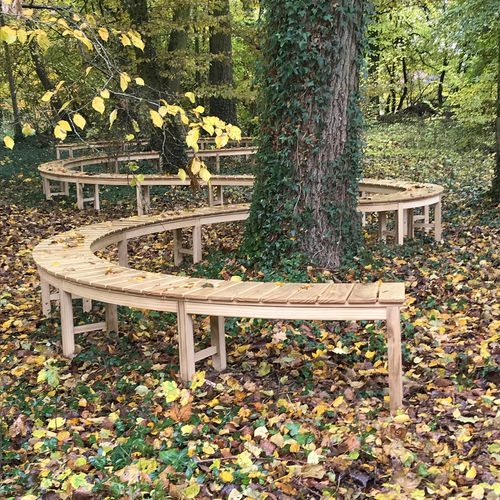 Corset d'arbre en bois - PARKBENCH PAULINE - Accsys Technologies - avec banc public intégré