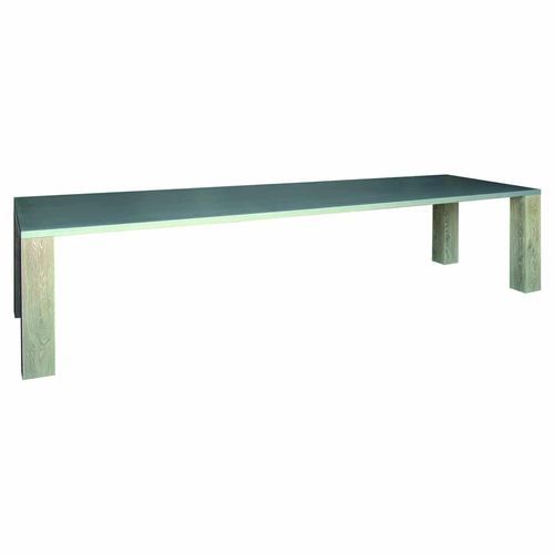Table à manger contemporaine - Samson - PH Collection - en métal laqué / avec piètement en chêne / rectangulaire