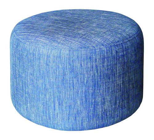 Pouf contemporain - PH Collection - en tissu / rond / bleu