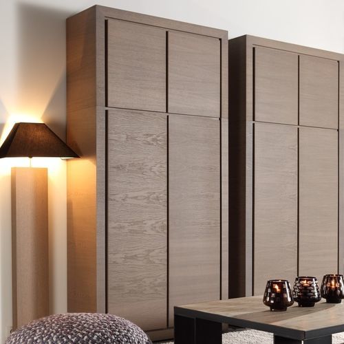 Armoire contemporaine - Charly - PH Collection - en bois / à portes battantes / grise