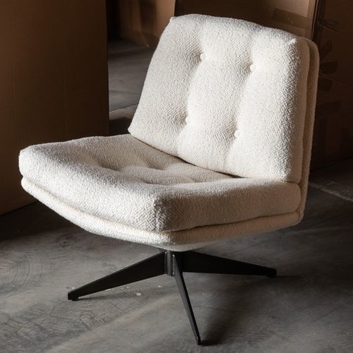Chauffeuse contemporaine - Giro - PH Collection - en tissu / en métal / blanche