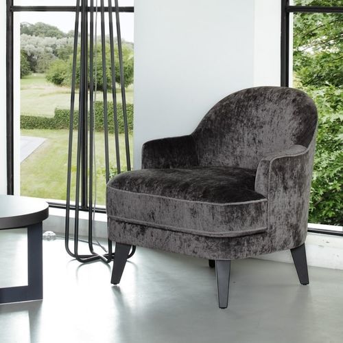 Fauteuil contemporain - James - PH Collection - en tissu / en bois massif / gris