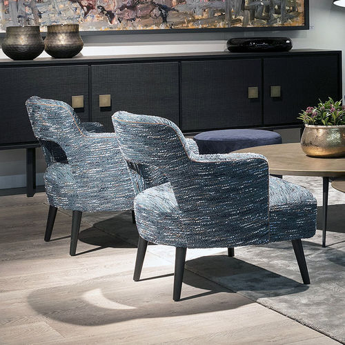 Fauteuil contemporain - Oscar - PH Collection - en tissu / en bois massif / bleu