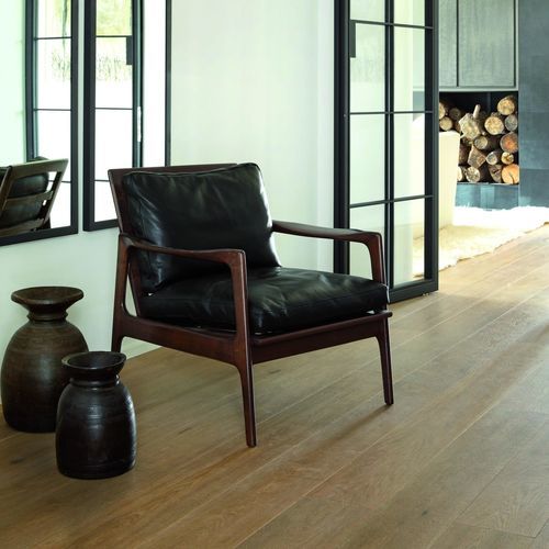 Fauteuil contemporain - Skandi - PH Collection - en cuir / en frêne / noir